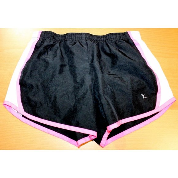 Girls Danskin Now Elastic Waist  Shorts W/ Built In Liner Medium 7-8 Black Pink - Picture 1 of 3